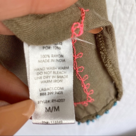 Lagaci Bell Sleeve Beaded & Embroidered Cover-Up M - Picture 8 of 8